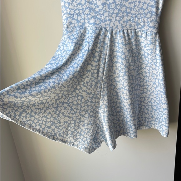 Floral Wrap Romper in Blue and White - Picture 4 of 4